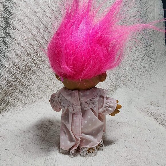 Troll Doll in her ADORABLE Pink Pajamas with/Pink Hair - Picture 2 of 3